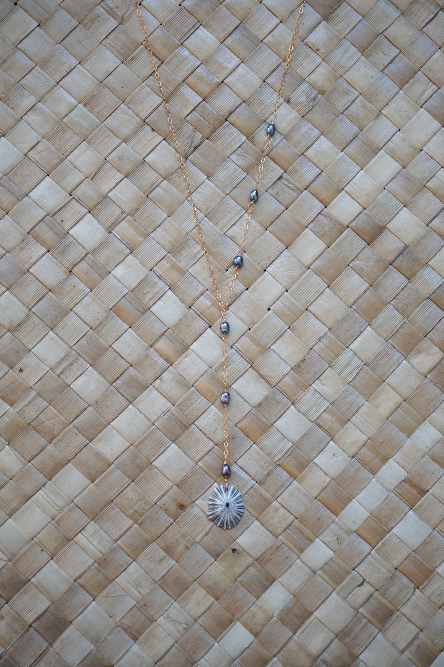 Asymmetrical Lariat Shell Necklace