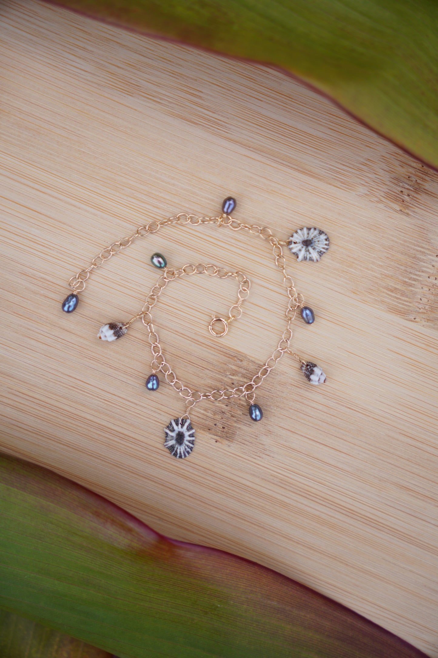 'Opihi 'awa and Shell Charm Bracelet
